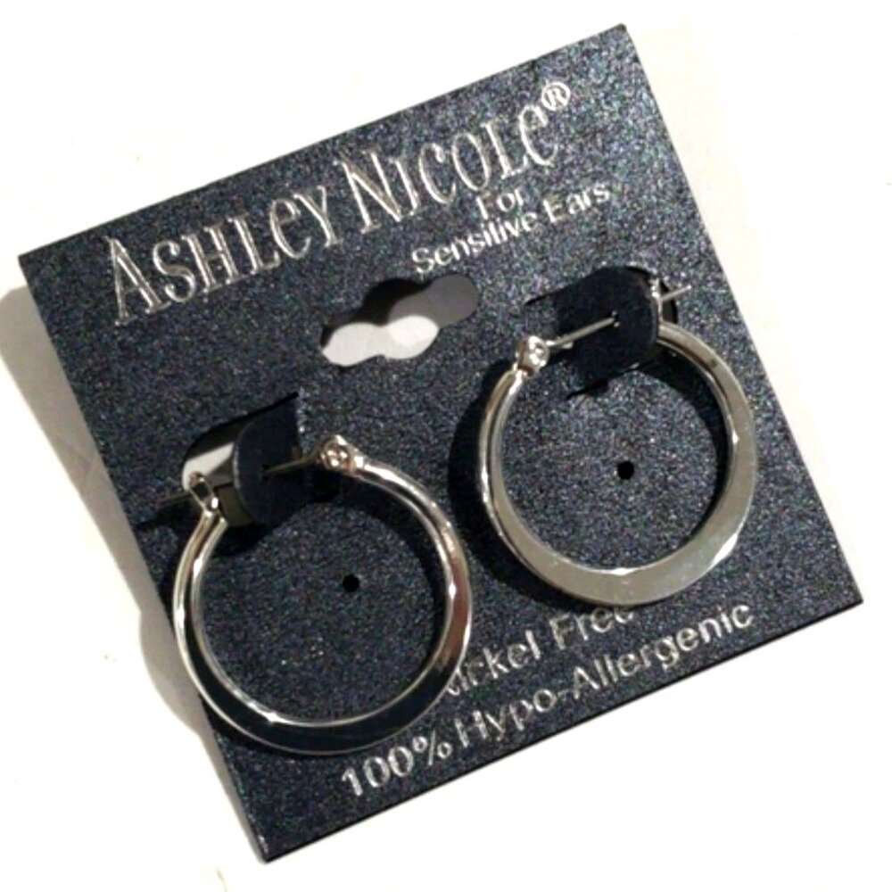 Elegant Silver Hoop Earrings By Ashley Nicole - Women's Fashion Jewelry